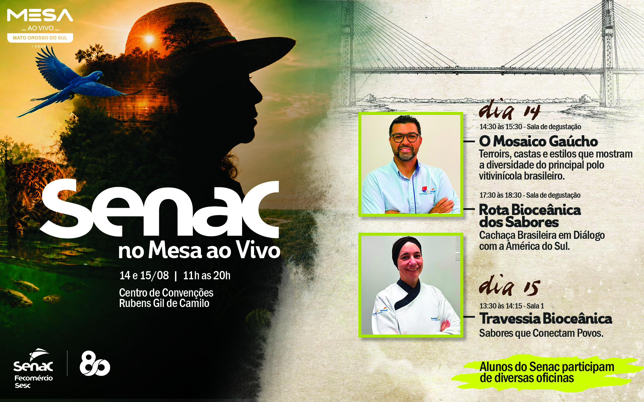 Senac MS aproxima alunos de chefs nacionais durante Mesa ao Vivo MS