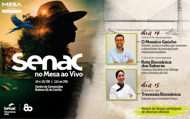 Senac MS aproxima alunos de chefs nacionais durante Mesa ao Vivo MS