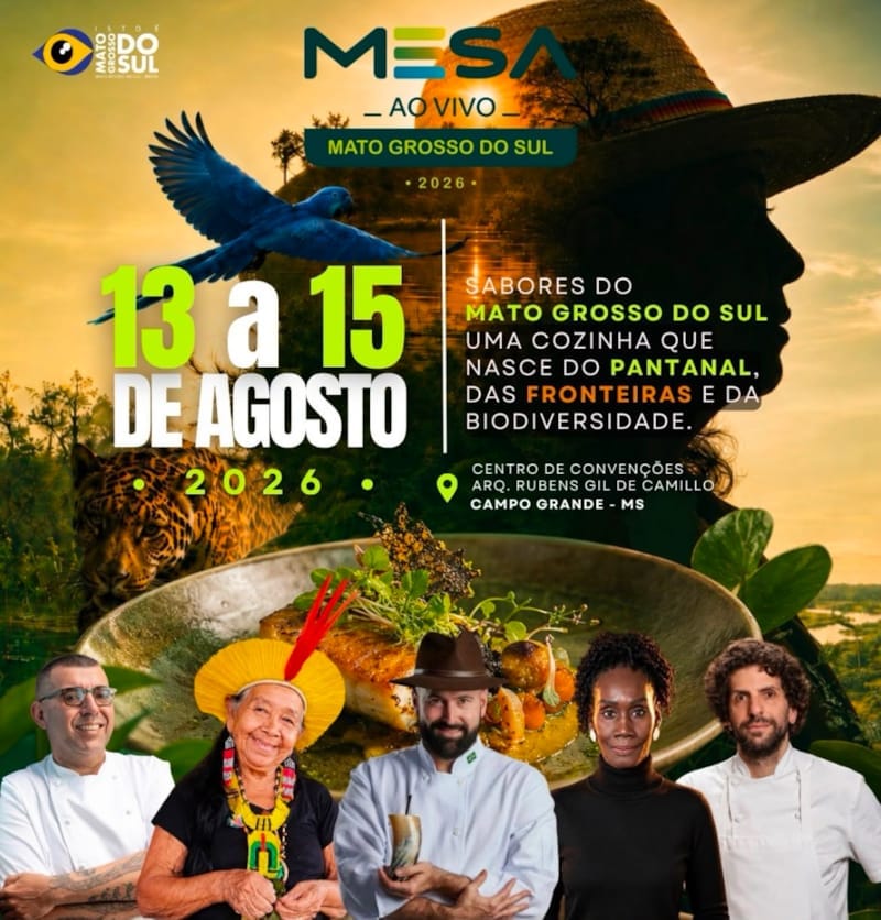 Mesa ao Vivo reúne grandes nomes da gastronomia e valoriza sabores de MS